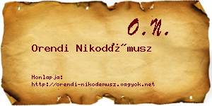 Orendi Nikodémusz névjegykártya